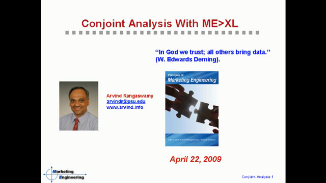 Conjoint Analysis - Theory and Software (Apr 2009)